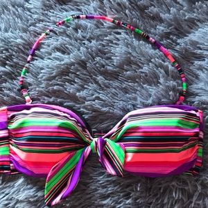 Multicolor strapless VS bikini top